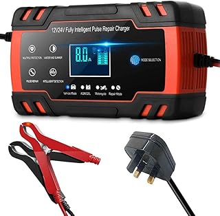 Chargeur de batterie de voiture rockwimi, chargeur de batterie 12v 8a/24v 4a, chargeur