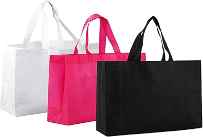 Sac de courses réutilisable en tissu non tissé léger avec poignées pour sacs