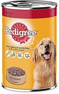 Nourriture humide pour chiens pedigree avec bœuf en sauce, boîte de 400 g