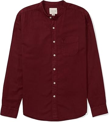 Chemise boutonnée à col en lin pour homme u-1152-1484-613