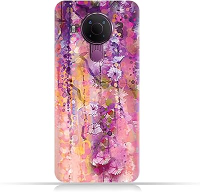 Coque en tpu à motif de fleurs violettes artistiques amc design pour nokia