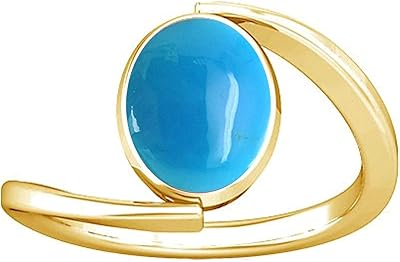Bague panchadhatu turquoise divya shakti 4,25-4,50 carats (firoza/feroza) bague en pierre pour femme