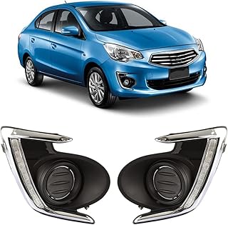 2 pièces 12v blanc led feux de jour clignotant pour mitsubishi attrage mirage