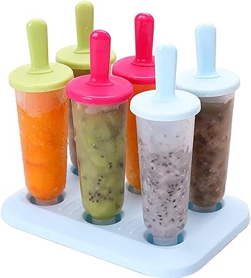 Tonfer lot de 6 grands moules à glace mixtes en plastique, moules à