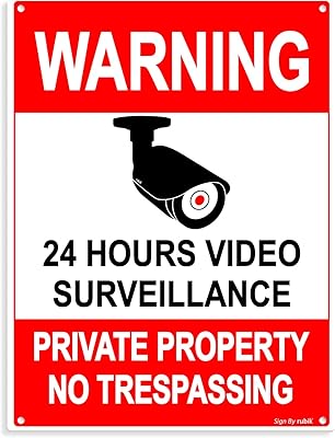 Panneau d'avertissement rubik 24 heures surveillance vidéo propriété privée interdiction d'intrusion panneau