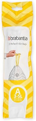 Sacs poubelle brabantia, taille a, 3 litres - 20 sacs
