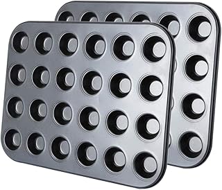 Mini moules à pâtisserie antiadhésifs u-home pour cupcakes et muffins, capacité de 24