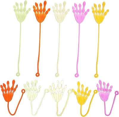 Toyvian 30 pièces de jouets à main squelette collants en caoutchouc thermoplastique flexible