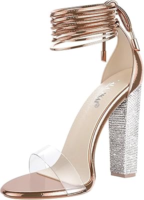 Sandales à talons hauts pour femmes parsemées de strass dorés de lala ikay