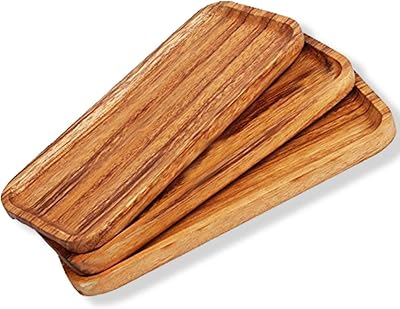 Plateau de service et assiettes en bois lavables au lave-vaisselle lot de 3
