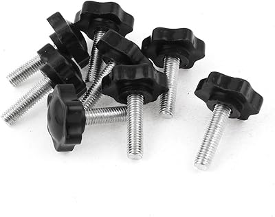 Sourcing map 8 pcs noir pièce détachée m8 x 30mm filetage mâle moleté