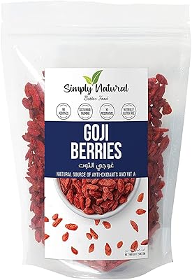 Baies de goji séchées simplement naturelles 200 grammes, une excellente source d'antioxydants. Diaytar : Votre source de bonnes affaires en ligne