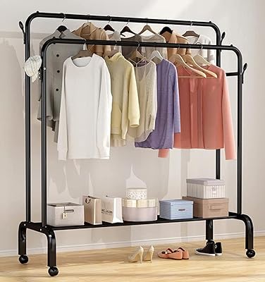 Étendoir à linge extensible pliable avec double tige réglable blanc