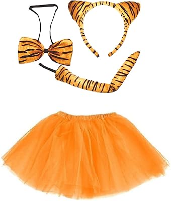 Ensemble d'accessoires de costume de tutu de tigre pour enfants paresseux, déguisement