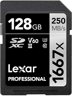 Carte sdxc lexar professional 1667x 128 go uhs-ii avec vitesse de lecture jusqu'à