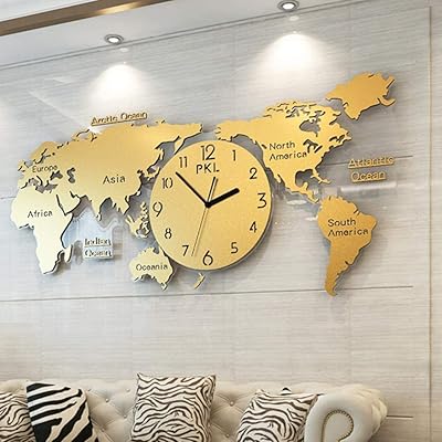 Horloge murale en acrylique de carte du monde 3d art.horloges murales de carte du monde au design moderne, horloge numérique 3d à suspendre, carte du monde en acrylique 3d avec ensemble d'horloges, décoration murale moderne noire 156x92 cm (or). Achetez malin avec Diaytar Sénégal, votre partenaire shopping 100% digital