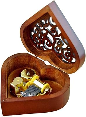Boîte à musique delfino, boîte à musique vintage en bois sculpté en forme
