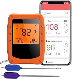 Thermomètre alimentaire app, thermomètre à viande sans fil de 500 pieds, thermomètre à