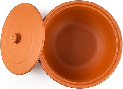 Grande marmite luxeol grande avec couvercle terre cuite cocotte en mijoteuse sur la cuisinière