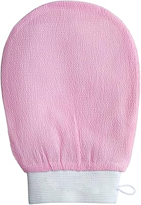 Gant exfoliant rose, composé à 100% de viscose, gant exfoliant en fibre biodégradable