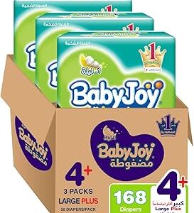 Couches compressées babyjoy diamond avec remplissage diamant, taille 4+, large plus, 56 x 3 couches. Diaytar : Des prix mini pour un service maxi