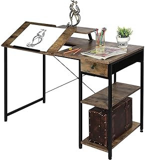 Table à dessin réglable newstyle avec étagères de rangement à tiroirs, bureau à