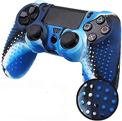 Skeido demi-coque en silicone souple antidérapant camouflage pour manette playstation 4/slim/pro