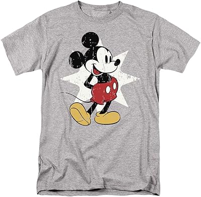 T-shirt étoile rétro disney mickey mouse, gris chiné. Optimisez votre budget avec Diaytar Sénégal