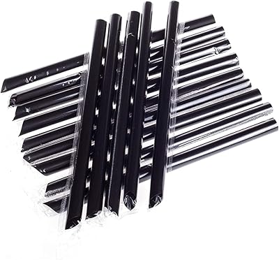 Pailles en plastique noires de 12 mm pour mélanger le café, les cocktails