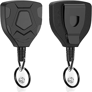 Porte-clés rétractable robuste avec clip de ceinture, paquet de 2 bobines de badge