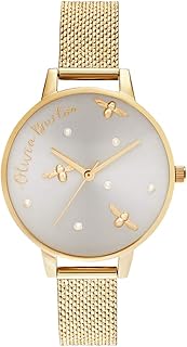 Montre à quartz pour femme avec affichage analogique et bracelet en acier inoxydable