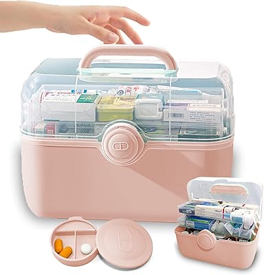 Boîte de rangement de médicaments skihd en plastique organisateur polyvalent et sac