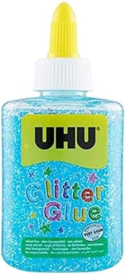 Colle à paillettes bleue uhu, 88,5 ml, superbes effets de paillettes pour l'artisanat