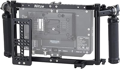 Cage de moniteur nitz avec poignées réglables pour écran lcd jusqu'à 9 pouces