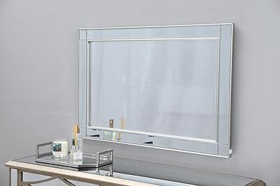 Miroir mural d'ameublement pan emirates turin 60x90 cm - argent