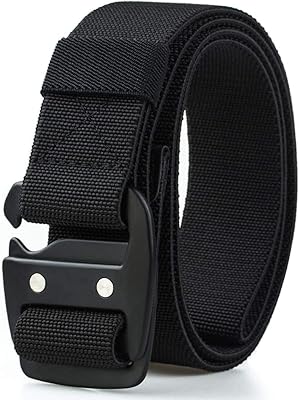 Ceinture tactique militaire élastique pour hommes wyuze avec boucle en métal, ceinture élastique noire avec boucle en métal, taille adaptée à la taille 33"-42. Diaytar Sénégal : Des promotions qui ont du sens