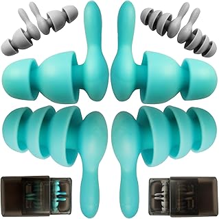 4 paires de bouchons d'oreilles de natation, bouchons d'oreilles en silicone imperméables réutilisables
