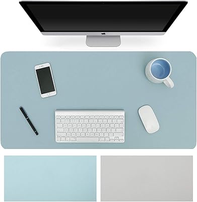 Tapis de table de bureau double face, tapis de souris en cuir pu