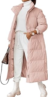 Zwurew manteau long rembourré pour femme longue longueur veste bouffante épaisse