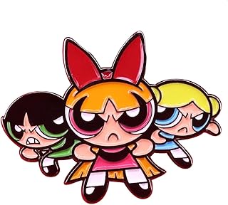 Broche the power girls power 90s cartoon network 3,9 x 3 cm, multiple