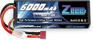 Batterie lithium polymère ze 2s 6000mah 7,4v 80c avec prise denz t