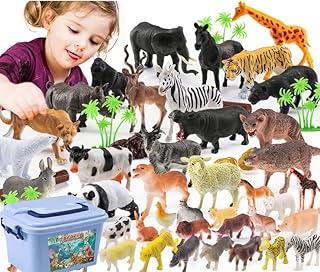 Ensemble de mini figurines d'animaux 58 pièces moon min ensemble de jeu d'animaux
