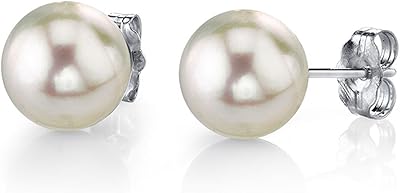 Pearl source boucles d'oreilles en or 18 carats avec perles de culture rondes