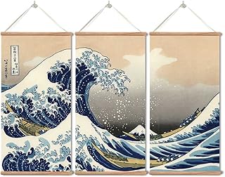 Hokusai great wave off kanagawa ensemble d'affiches d'art japonais traditionnel affiche à suspendre