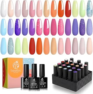 Ensemble de 23 vernis à ongles gel beatles avec couche de finition