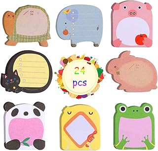 Paquet de 24 notes autocollantes mignonnes, mini notes autocollantes, notes autocollantes pour réfrigérateur