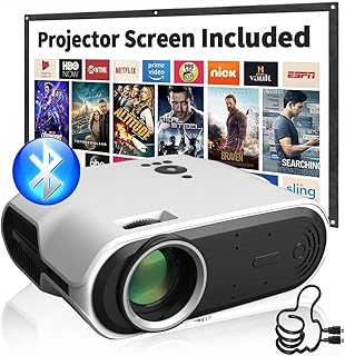 Projecteur portable omira 1080p fhd pour projection de films en plein air, écran