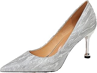 Escarpins épais blancs q-bomb pour femmes, escarpins à talons hauts en or clair