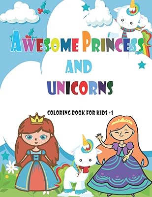 Superbe livre de coloriage princesse et licornes pour enfants +1