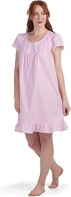 Chemise de nuit courte en tricot pour femme avec poches encolure